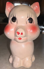 Vintage Chalkware Pig Piglet 5” Figurine Faux Bank picture