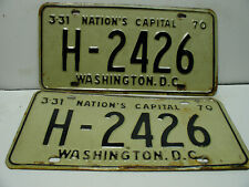 1970 District of Columbia License Plate    H - 2426   PAIR    Vintage  721 picture
