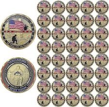 42Pcs US Military Veteran Challenge Coin Stand for The Flag Kneel for The Fallen picture