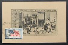 Betsy Ross 200th Anniversary of Her Birth Vintage Postcard First Day Cancel 1952 picture