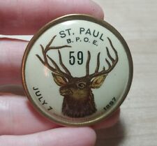 Vintage 1897 ST. Paul Order Of Elks Celluloid? Emblem picture