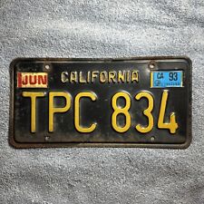 1963 Base California License Plate 1993 Validation TPC 834 picture