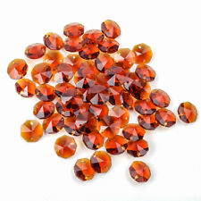 300pcs Brown Crystal Chandelier Parts 14mm Faceted Octagon Glass Beads Wholesale picture