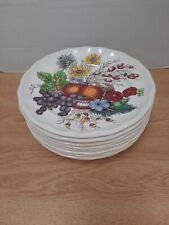 Vintage Spode Copeland Reynolds Dessert Plates S2188 with Fruit & Flowers 8.5