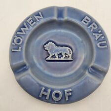 Vintage German Lowen Brau Hof Lion Logo Blue Cigar Ashtray Number 1019 MCM picture