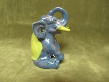 Rare 1920's made Japan Blue Yellow Lustreware Porcelain Elephant Incense Burner picture