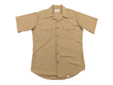 US Navy Khaki Shirt 15 M 15 1/2 Short Half Sleeve Dacron Poly/Cttn Uniform picture