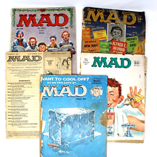 Lot of 5 Vintage MAD Humor/Satire Magazine Issues #49 #52 #56 #109 #194 picture