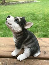Alaskan Husky Howling Puppy Dog Figurine Resin Home Garden Yard  Ornament picture