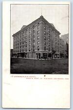 Des Moines Iowa IA Postcard Chamberlain Hotel Building Exterior c1905's Antique picture