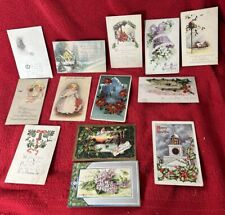 Lot of 13 Antique (9) Christmas (4)New Year postcards 1907 -1925 picture