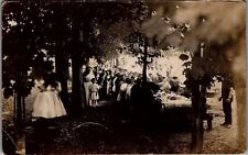 c1910 TIOGA PA GROUP DINNER OR EVENT OUTDOORS REAL PHOTO RPPC POSTCARD 38-60 picture