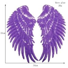 Wing Patch LARGE 33CM Purple Angel Iron Sew On Embroidered Fancy Dress Patches picture