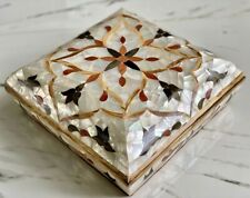 Large Sized Pearl Handmade Mosaic Box. Size: 10 x 10 inches picture