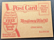 Montgomery Ward & Co Chicago Illinois 1898-1917 Free Wallpaper Sample Postcard picture