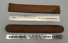 2 Rulers 6”~Bethlehem Purple Strand Wire Rope & General 310 Gauge w/Leather Case picture