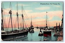 c1910's Shipping Scene Port Tampa Florida FL Unposted Vintage Boats Postcard picture