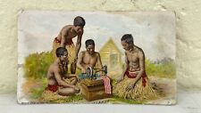 1894 Advertising Card Singer Sewing Machine with Caroline Islands Natives A24 picture