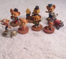 ENESCO  Shopmouse Miceville 1980s Set of 8 Miniature Mouse Figurines picture