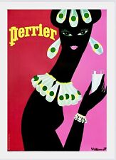 Original Vintage French Perrier- Bernard Villemont Poster Stunning ❤️‍🔥🇫🇷1995 picture