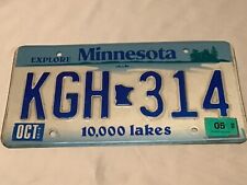 Minnesota License Plate~2005~10,000 Lakes~KGH 314~Garage~Man Cave~VGC picture