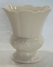 Early Lenox Oval Fluted Vase Green Makers Mark Lenox Seal MINT Dogwood Embossed picture