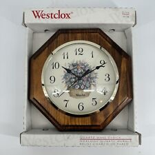 Vintage NOS Westclox Wall Clock Floral Retro Made in USA - Battery Op picture
