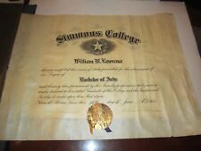 1923 SIMMONS COLLEGE BACHELOR OF ARTS DEGREE DIPLOMA - SIGNED  - DOCS picture