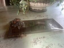 Vintage Mud Pie Pewter Tray With Acorn Accent Holidays Parties 11.5”x5” picture