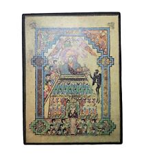 Vintage Irish Book Of Kells Wall Plaque Temptation Of Christ Illustration picture