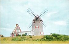 Windmill Brewster Cape Cod Massachusetts House Scenic Streetview Chrome Postcard picture