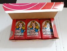 1976 BIONIC WOMAN STICKERS one Sealed WAX Pack from BOX Mint CARD PACKS DONRUSS picture