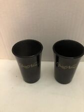 Opal Nera vintage black Glass Shot Glass, tall Set Of 2 picture
