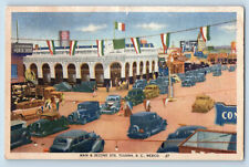 Tijuana Baja California Mexico Postcard Main & Second Streets c1940's picture