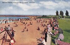 Bathing Beach Chicago Beach Hotel Illinois IL c1910 Postcard picture