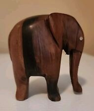 Handmade Dark Wood Wooden Elephant Statue Hand Carved Figurine picture