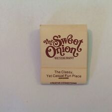 Vtg Souvenir Matchbook The Sweet Onion Restaurant Midland Michigan Classy Casual picture