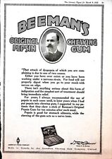 Original 1918 Beeman's Gum: Original Pepsin, black and white, vintage picture