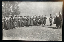 RPPC Postcard c1935  Austrian(?)  Army Officers Inspect Womans Organization picture