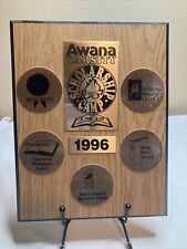 Vintage AWANA Scholarship Camp Award Plaque 1996 Wood Mounted picture