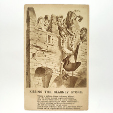 Pilgrim Kissing Blarney Stone CDV Album Filler c1865 Ireland Painting Art A4119 picture
