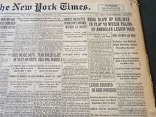 1927 SEPT 26 NEW YORK TIMES - REDS BLOW UP RAILWAY AMERICAN LEGION TOUR- NT 6377 picture