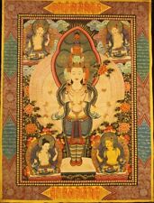 Tibet Vintage Old Buddhist Hand Painted Thangka Thousand-Handed-and-Eyed GuanYin picture