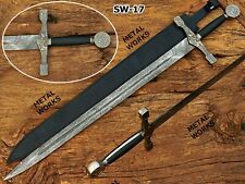Handmade Damascus Steel Excalibur Sword/King Arthur sword With Leather Cover. picture