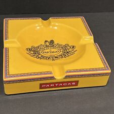 Rare Partagas Flor De Tabaco Ceramic Cigar Ashtray New In Box Large Yellow picture