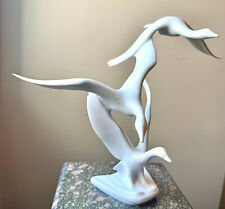 Vintage White Kaiser Porcelain Figurine Three Flying Geese E&R Germany #390 picture