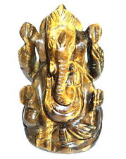 Lord Ganesha In Tiger Eye - 390 gm picture