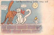 Anthropomorphic Old Comic PC-Moon Smiles On Cats Getting Engaged-Bunny Rings Bel picture