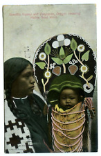 Umatilla Oregon Indian Squaw & Papoose Showing Native Bead Work c1909 Postcard picture