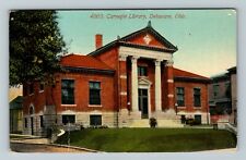 Delaware OH, Carnegie Library, Ohio Vintage Postcard picture
